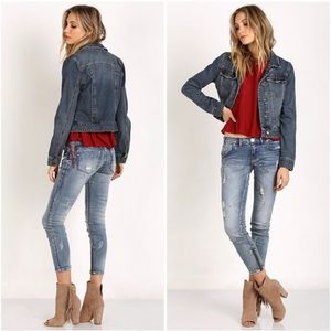 Free people REVOLVE fitted denim jacket size small